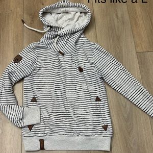 Naketano hoodie striped women’s XL fits like a L